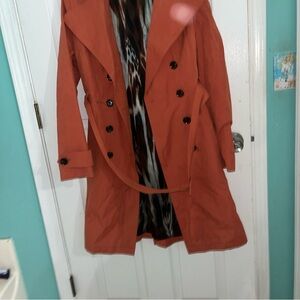 Calvin Klein Women's Orange Trench Coat